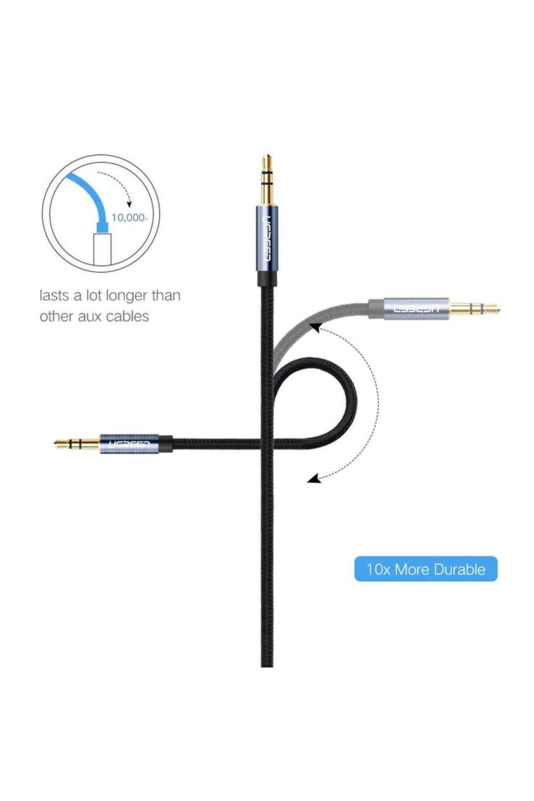 90 Derece L Tipi 3.5mm Aux Ses Kablosu Mavi 2 Metre