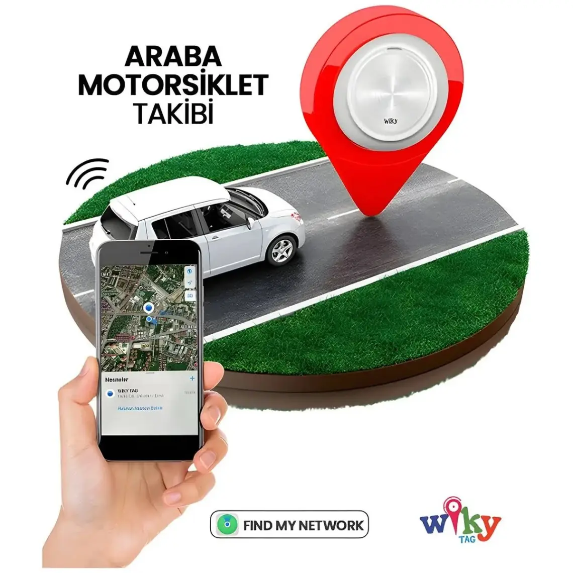 Wiky WikyTag Çocuk Smart AirTag Mavi - Akıllı Konum Takip Cihazı (Apple Uyumlu)