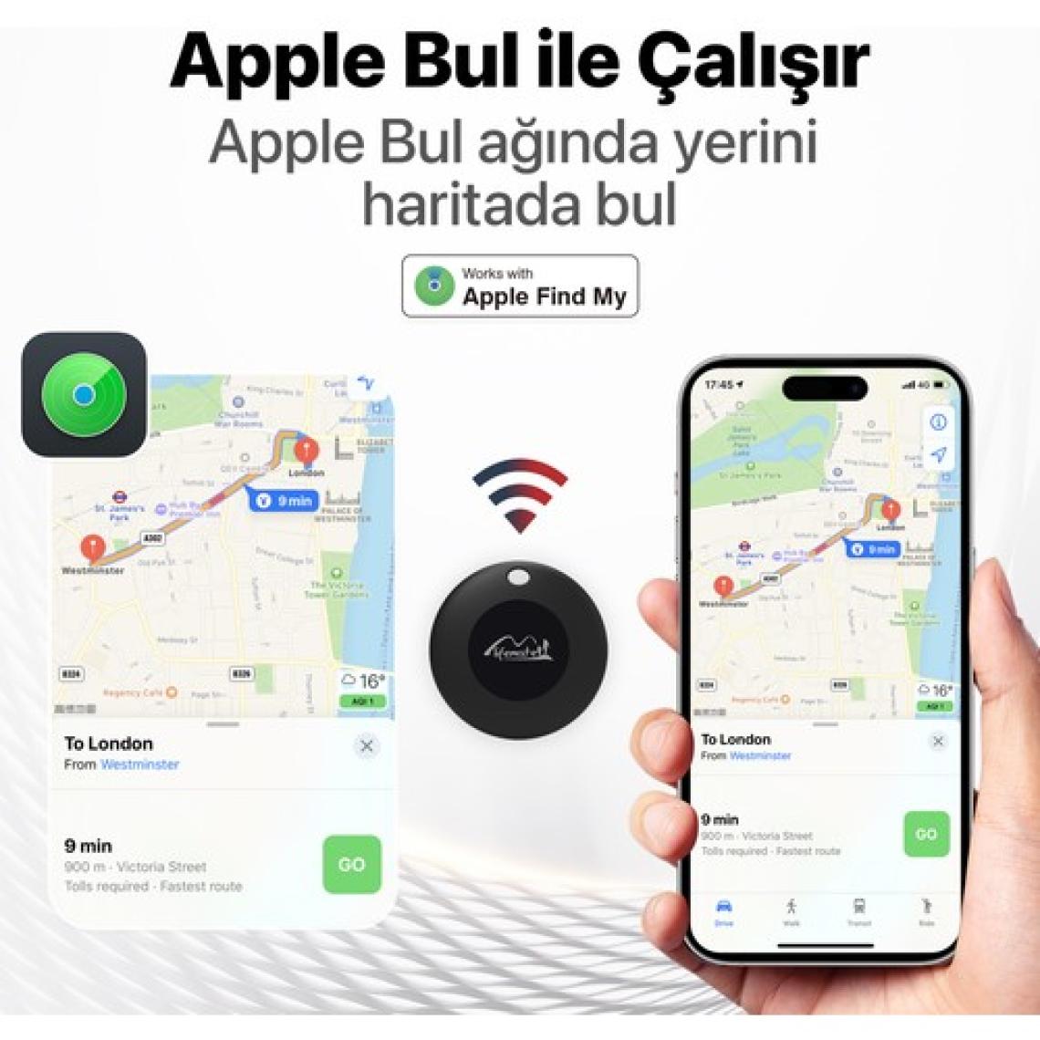 Lifemate LifeTag Apple Uyumlu Apple MFI Lisanslı Akıllı Takip Cihazı - Beyaz (Sadece Apple ile Uyumludur)