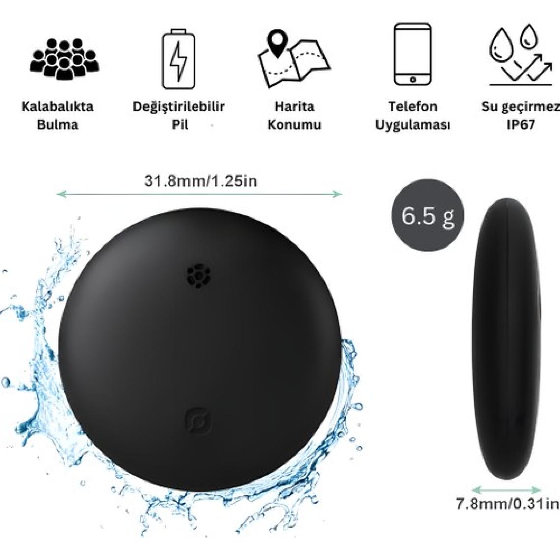 Hbb-K Wireless Airtag Akıllı Takip Cihazı (Sadece Apple iPhone Uyumlu)