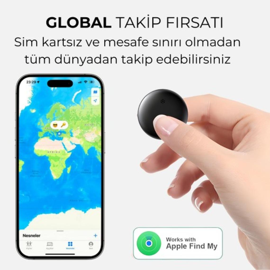 Hbb-K Wireless Airtag Akıllı Takip Cihazı (Sadece Apple iPhone Uyumlu)