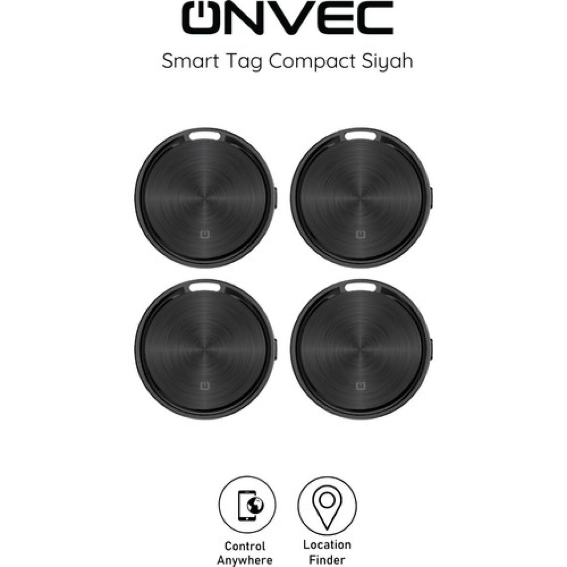Onvec Smart Tag Compact Siyah 4 Adet