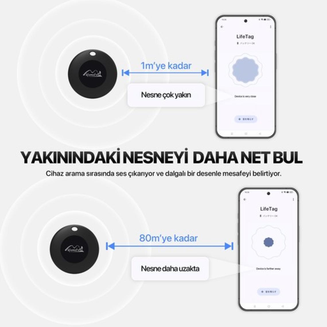 Lifemate Lifetag Android Google Lisanslı Akıllı Takip Cihazı - Siyah (SADECE ANDROID ILE UYUMLUDUR)