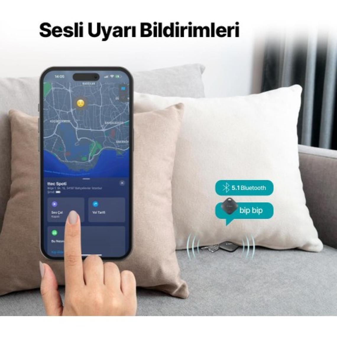 Ttec Apple Lisanslı Akıllı Takip Cihazı Air Tag Sesli Uyarı Kedi Köpek Araç Bavul Araç Takip Cihazı