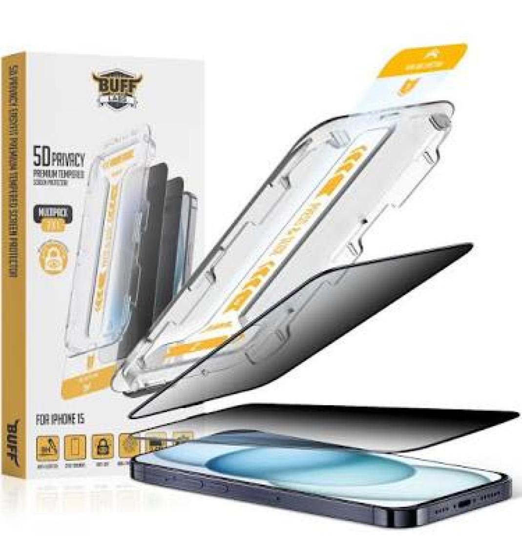 Buff iPhone 15 5d Privacy Easyfit Screen Protector