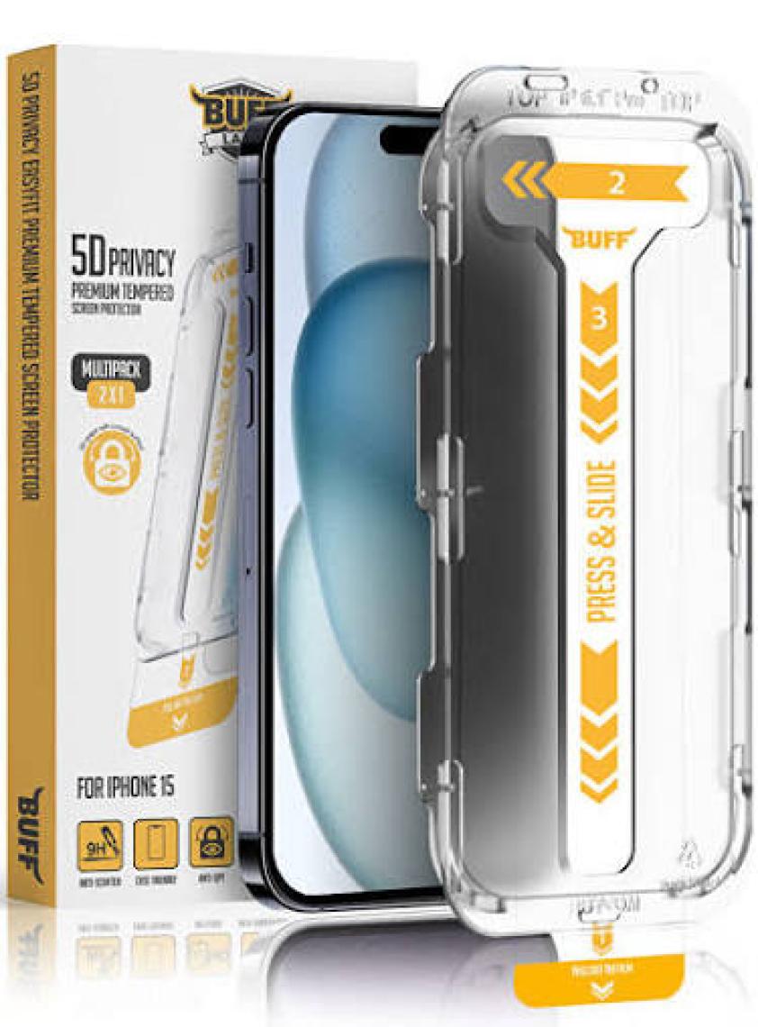 Buff iPhone 15 5d Privacy Easyfit Screen Protector