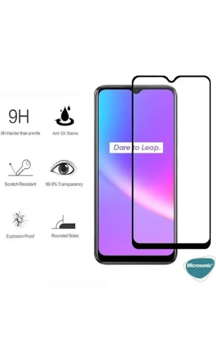 Microsonic Samsung Galaxy A14 Tam Kaplayan Temperli Cam Ekran Koruyucu Siyah