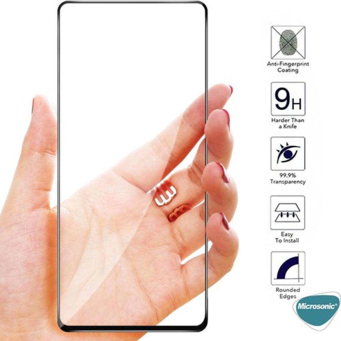 Microsonic Samsung Galaxy A52 Tam Kaplayan Temperli Cam Ekran Koruyucu Siyah