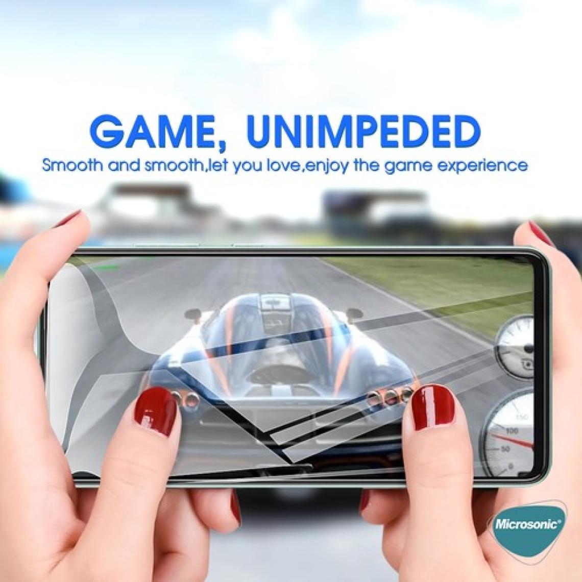 Microsonic Samsung Galaxy A52 Tam Kaplayan Temperli Cam Ekran Koruyucu Siyah