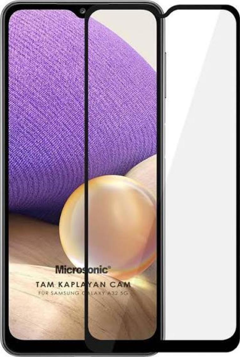 Microsonic Samsung Galaxy A32 5g Tam Kaplayan Temperli Cam Ekran Koruyucu Siyah