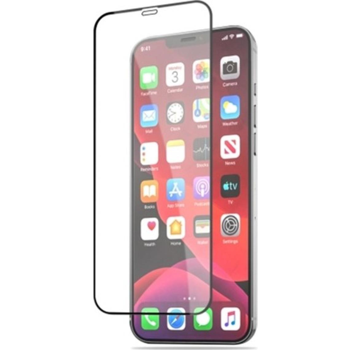 Ally Apple iPhone 12- 12 Pro 6.1 Full Glue Tempered Cam Ekran Koruyucu Full Kaplama AL-33183 Siyah