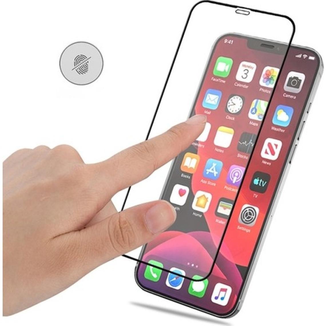Ally Apple iPhone 12- 12 Pro 6.1 Full Glue Tempered Cam Ekran Koruyucu Full Kaplama AL-33183 Siyah