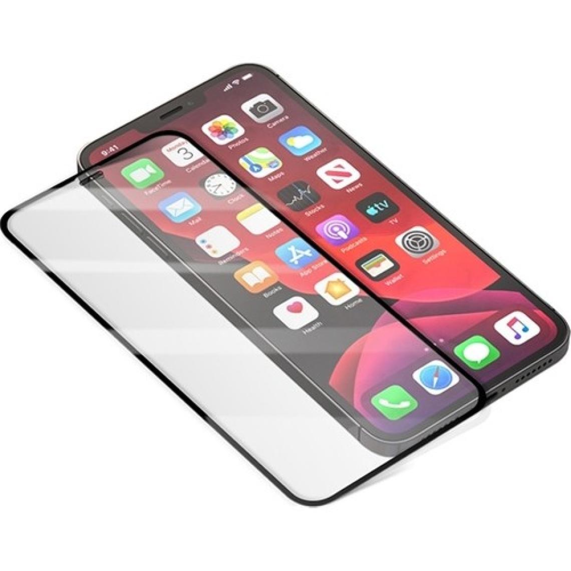 Ally Apple iPhone 12- 12 Pro 6.1 Full Glue Tempered Cam Ekran Koruyucu Full Kaplama AL-33183 Siyah
