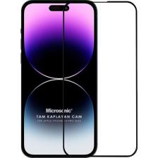 Microsonic Apple iPhone 14 Pro Max Tam Kaplayan Temperli Cam Ekran Koruyucu Siyah