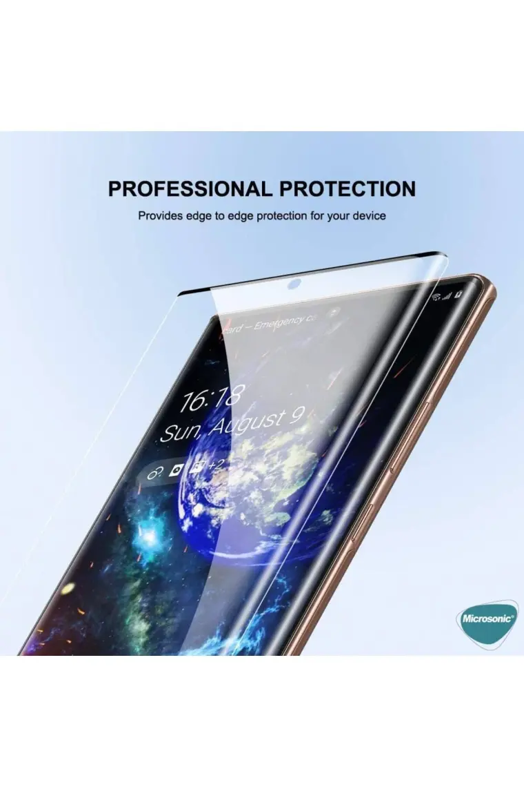 Microsonic Samsung Galaxy Note 20 Ultra Tam Kaplayan Temperli Cam Ekran Koruyucu Siyah
