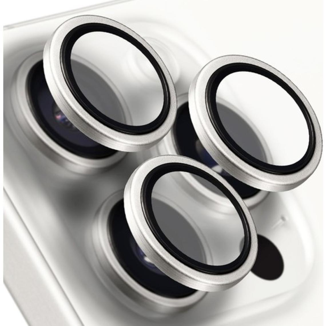 Shaza Iphone 16 Pro / 16 Pro Max Ile Uyumlu Darbeye Dayanıklı Mekanizmalı Safir Kamera Lens Koruyucu Gri