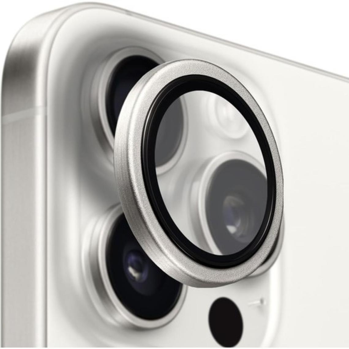 Shaza Iphone 16 Pro / 16 Pro Max Ile Uyumlu Darbeye Dayanıklı Mekanizmalı Safir Kamera Lens Koruyucu Gri