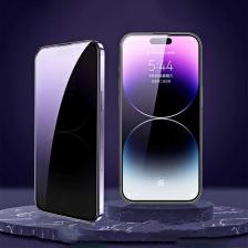 Bluetech Apple iPhone 14 Pro Max Uyumlu Hayalet Ekran Koruyucu Tam Kapatan Gizli Tamperli Cam