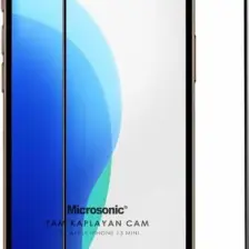 Microsonic Apple iPhone 13 Mini Tam Kaplayan Temperli Cam Ekran Koruyucu Siyah