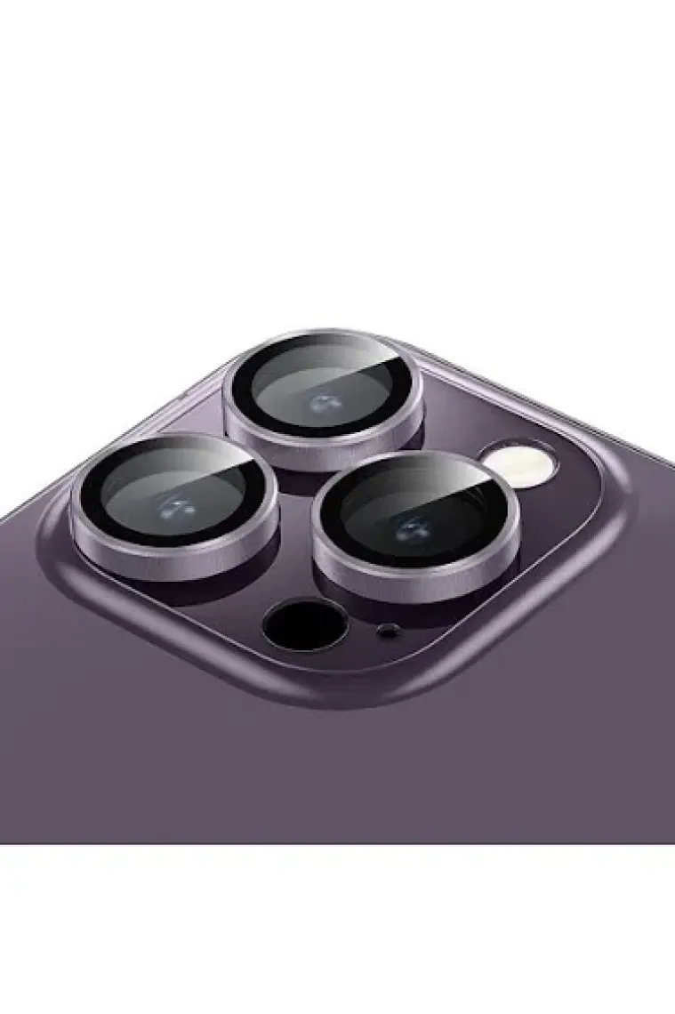 Buff iPhone 14 Pro Max / 14 Pro Kamera Metal Lens Koruyucu Purple