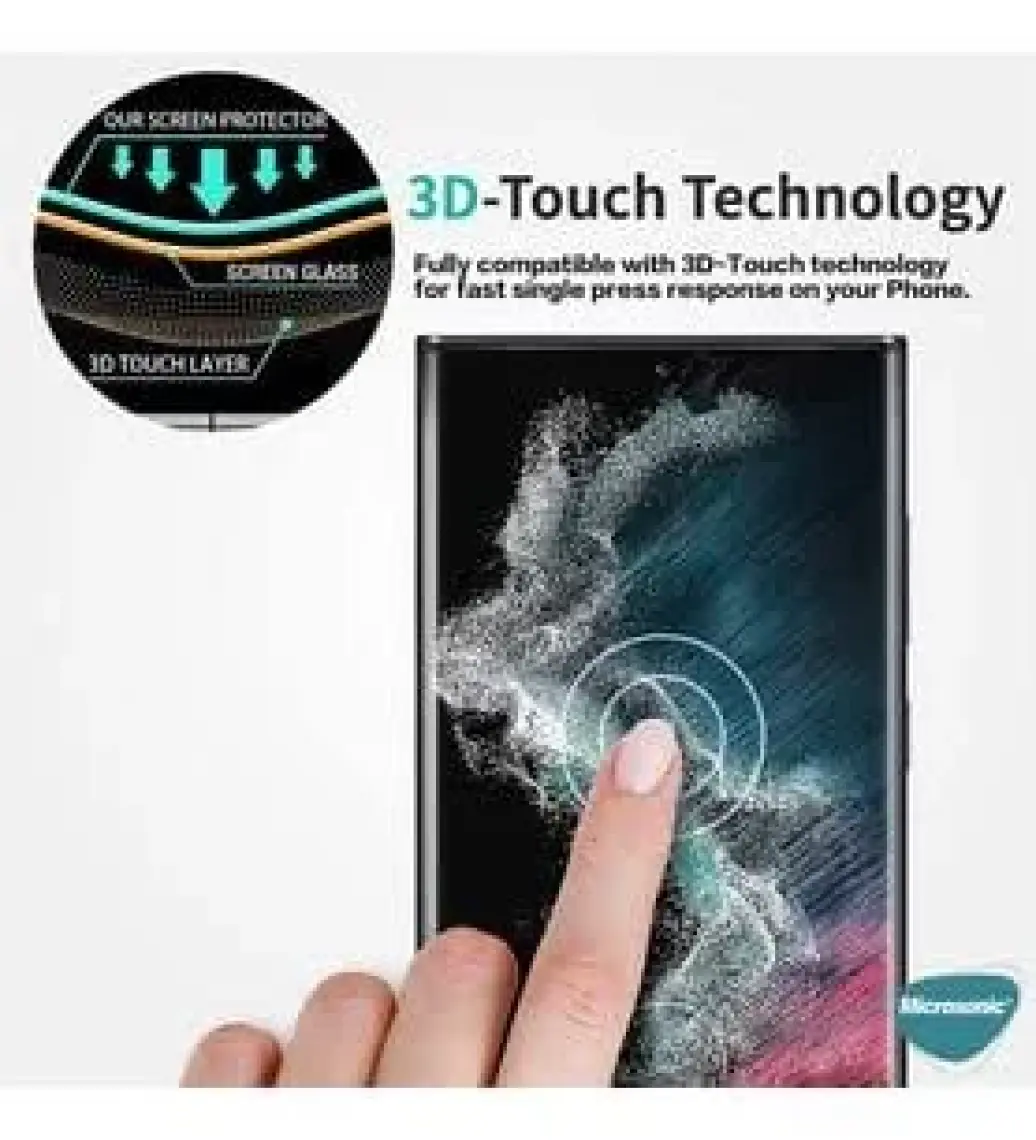 Microsonic Samsung Galaxy S24 Ultra Tam Kaplayan Temperli Cam Ekran Koruyucu Siyah