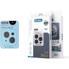 Go-Des Apple iPhone 15 Plus Uyumlu Go Des Titanium Premium Temperli Kamera Lens Koruyucu Siyah