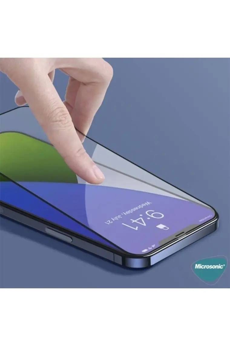 Microsonic Apple iPhone 14 Pro Tam Kaplayan Temperli Cam Ekran Koruyucu Siyah