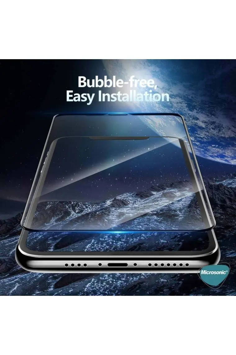 Microsonic Apple iPhone 14 Pro Tam Kaplayan Temperli Cam Ekran Koruyucu Siyah