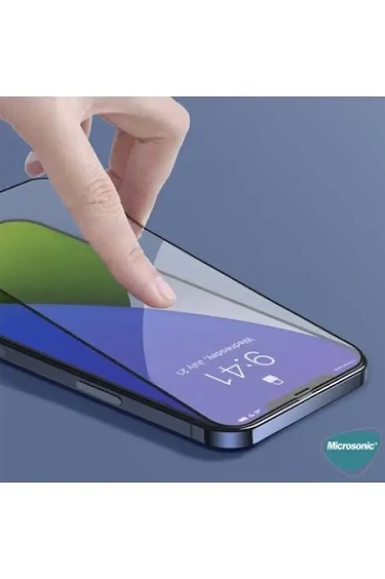 Microsonic Apple iPhone 14 Plus Tam Kaplayan Temperli Cam Ekran Koruyucu Siyah