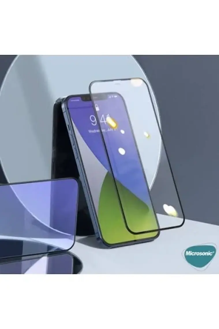 Microsonic Apple iPhone 14 Plus Tam Kaplayan Temperli Cam Ekran Koruyucu Siyah