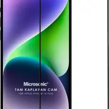 Microsonic Apple iPhone 14 Plus Tam Kaplayan Temperli Cam Ekran Koruyucu Siyah