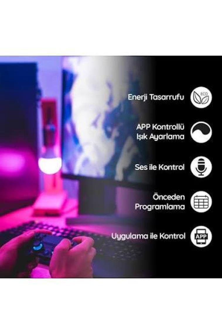 Bilicra Mood Akıllı Ampül - 2'li Set - 16 Milyon Renk Seçeneği & Wifi Üzerinden Kontrol