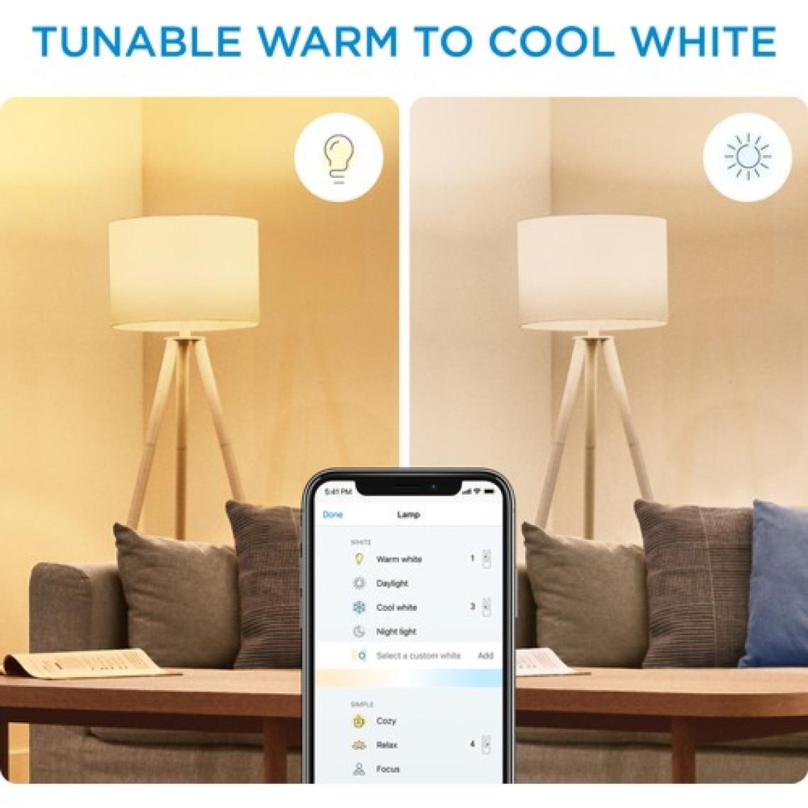Wiz-Wi-Fi 2700K-6500K Beyaz Ambiyans Akıllı Ampul - 40W - C37 - E14 Ince Duy