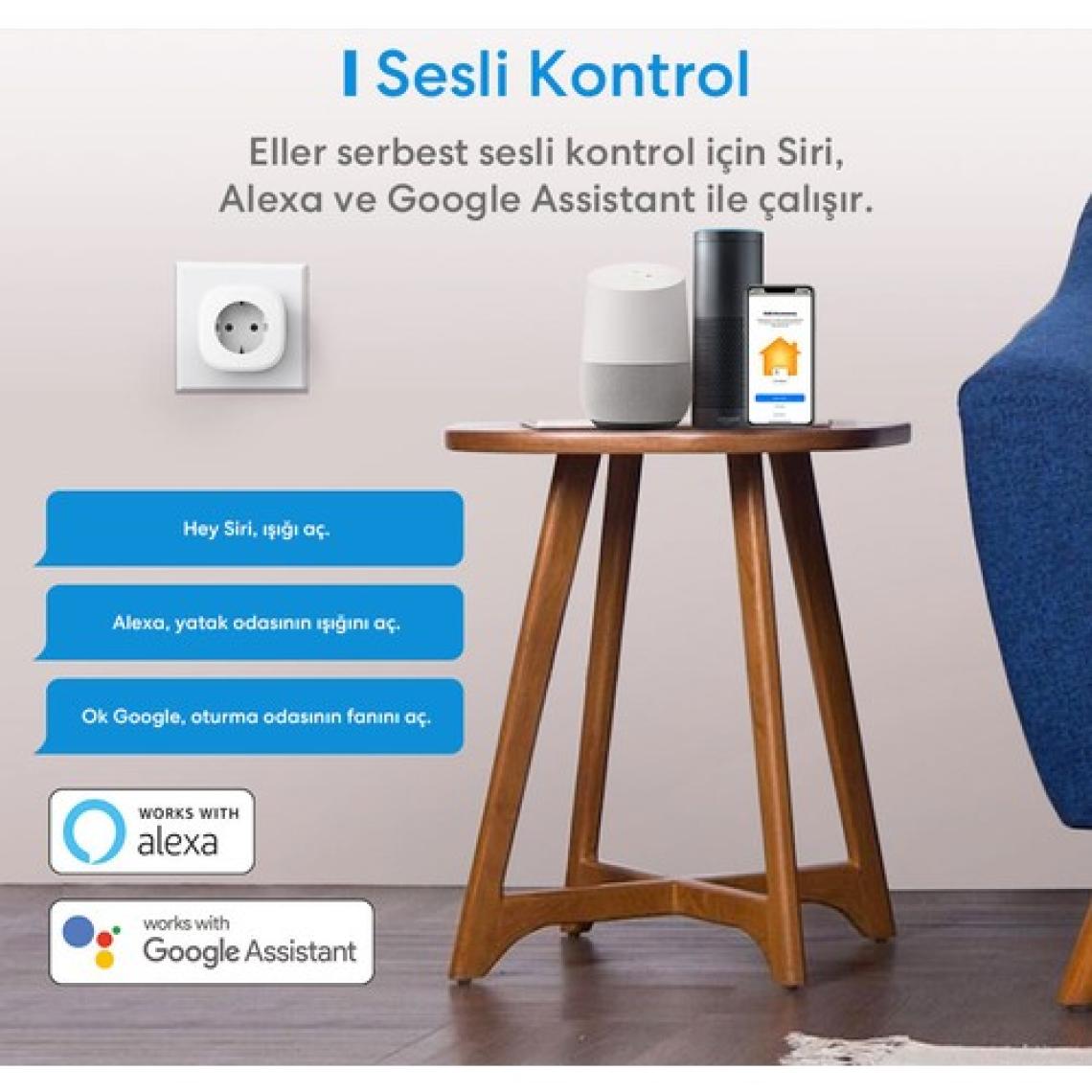 Meross Wi-Fi Uzaktan Kontrollü Akıllı 810 Lümen RGB LED Ampul Ve Akım Korumalı Tekli Priz Seti