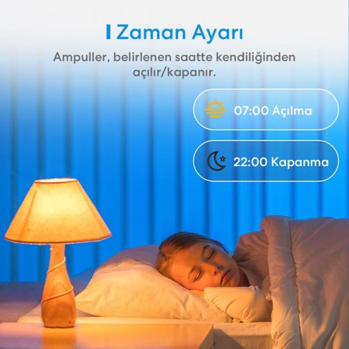 Meross Wi-Fi Uzaktan Kontrollü Akıllı 810 Lümen RGB LED Ampul Ve Akım Korumalı Tekli Priz Seti