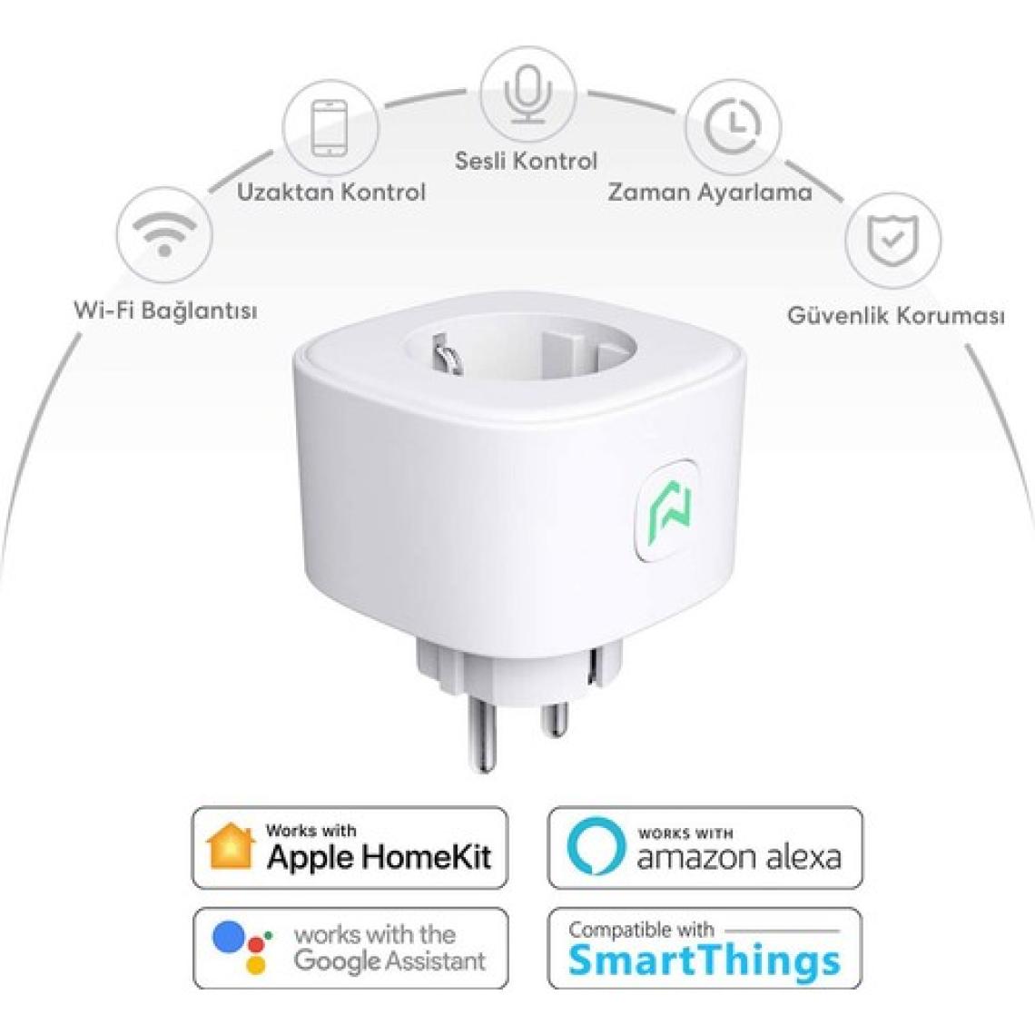 Meross Wi-Fi Uzaktan Kontrollü Akıllı 810 Lümen RGB LED Ampul Ve Akım Korumalı Tekli Priz Seti