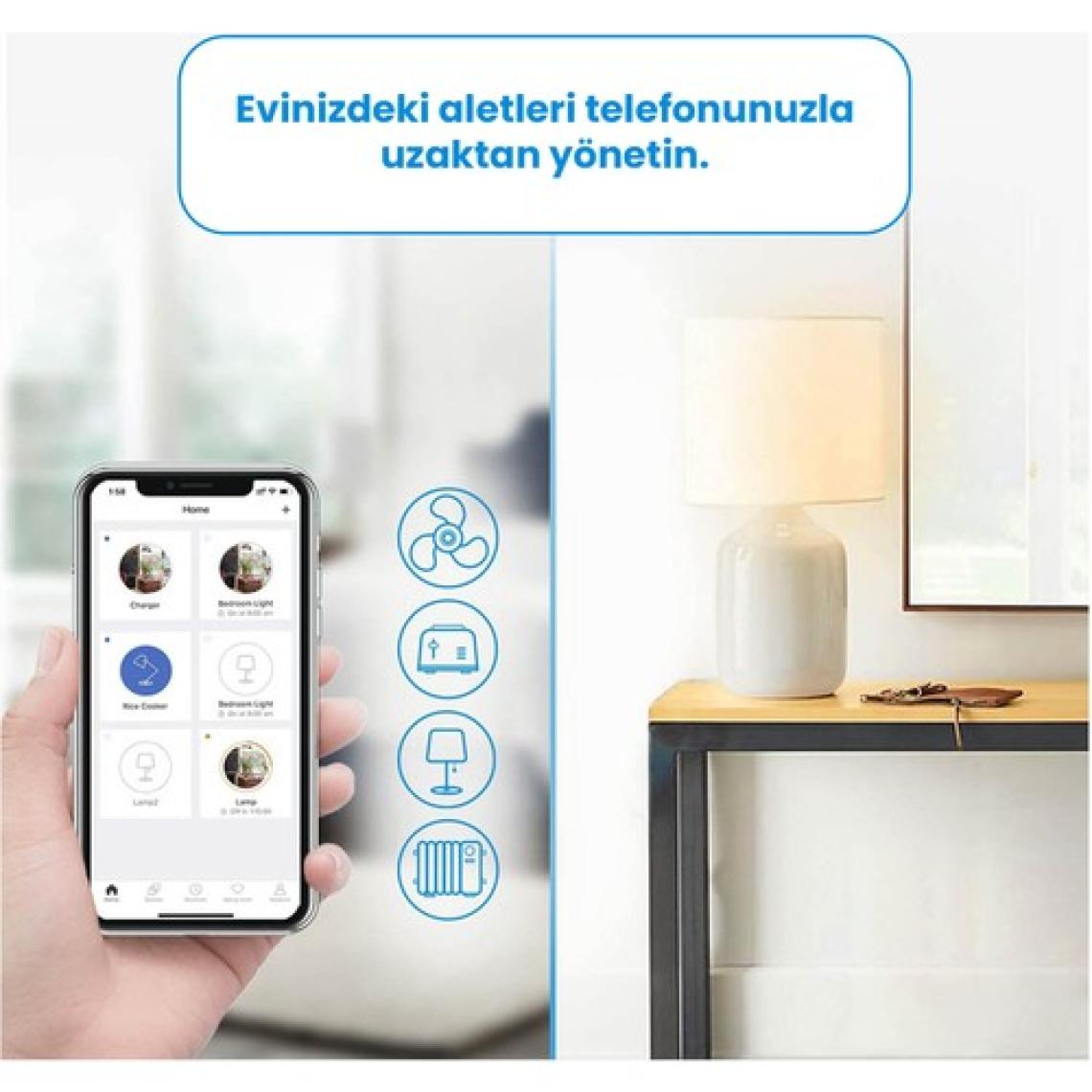Meross Wi-Fi Uzaktan Kontrollü Akıllı 810 Lümen RGB LED Ampul Ve Akım Korumalı Tekli Priz Seti