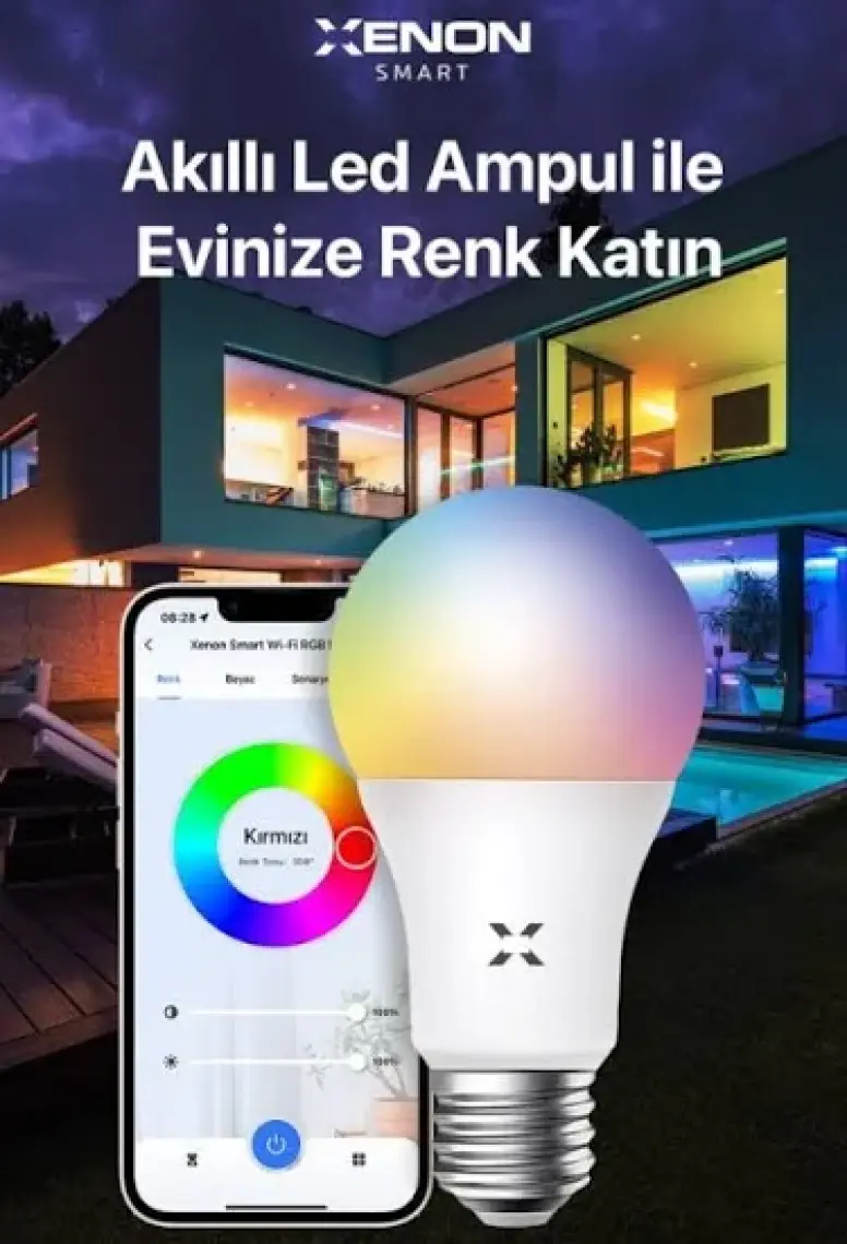 Xenon Smart Akıllı Wi-Fi Led RGB Akıllı Ampul Mobil Uygulama Denetimli Google Home/Alexa Uyumlu Çok Renkli Lamba X7021