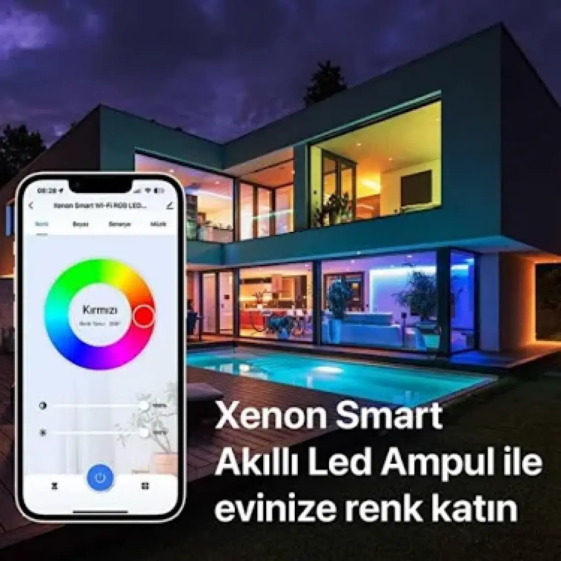 Xenon Smart Akıllı Wi-Fi Led RGB Akıllı Ampul Mobil Uygulama Denetimli Google Home/Alexa Uyumlu Çok Renkli Lamba X7021