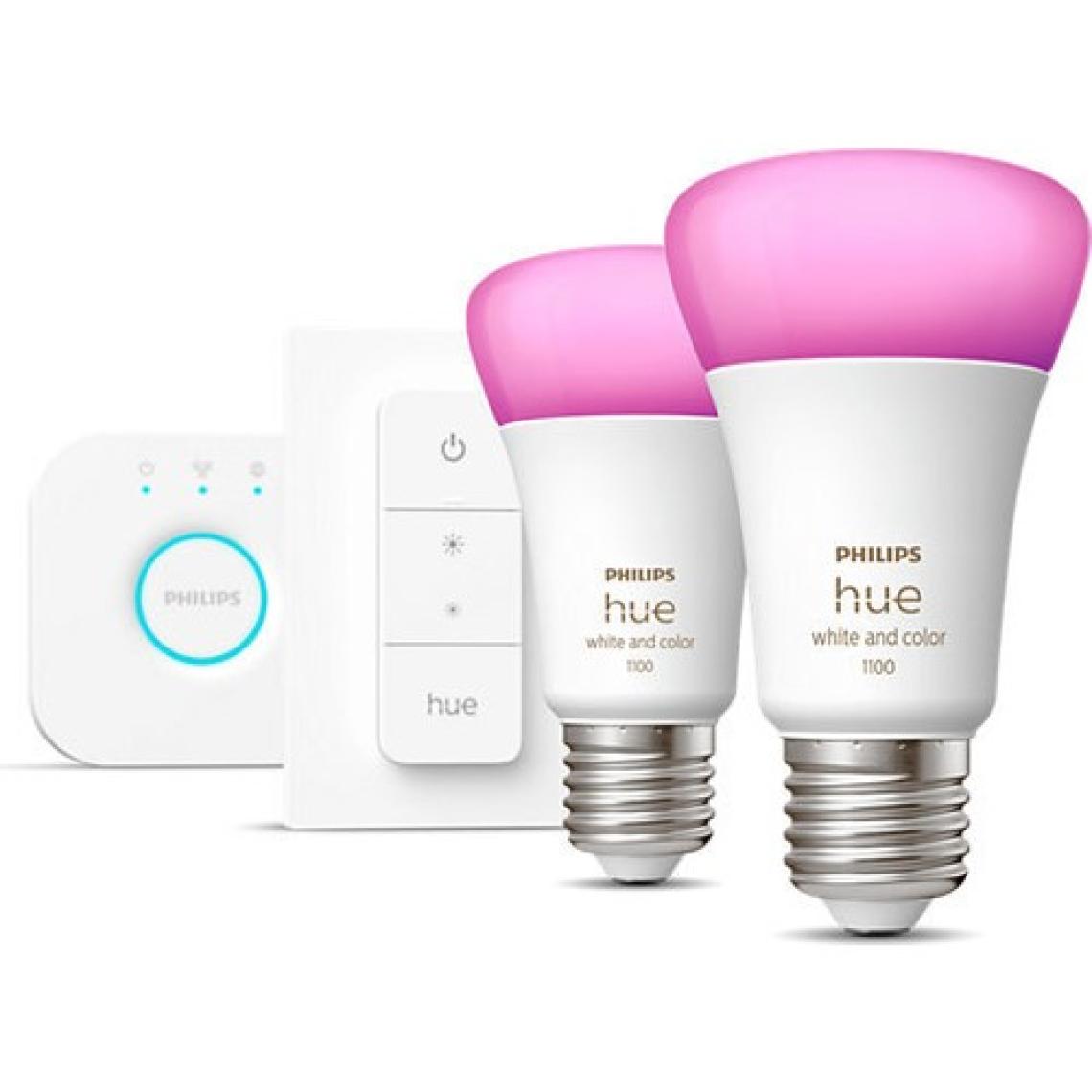 Philips HueWCA 9-75W E27 Renkli Akıllı Ampul 2'li Başlangıç Seti (Kumandalı)