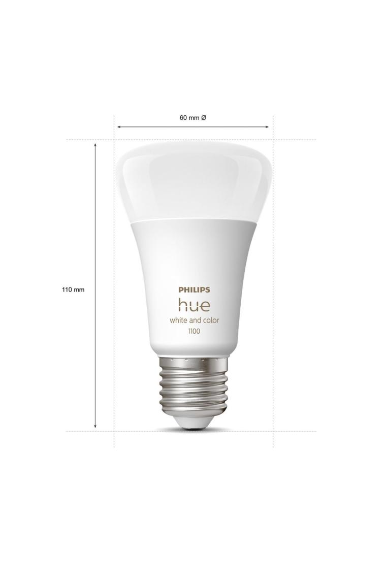 Philips HueWCA 9-75W E27 1100 Lumen Renkli Akıllı Ampul 2'li Ekopaket A60