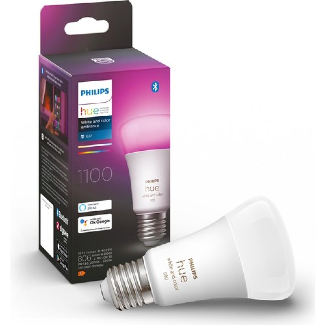 Philips HueWCA 9-75W E27 1100 Lumen Renkli Akıllı Ampul A60