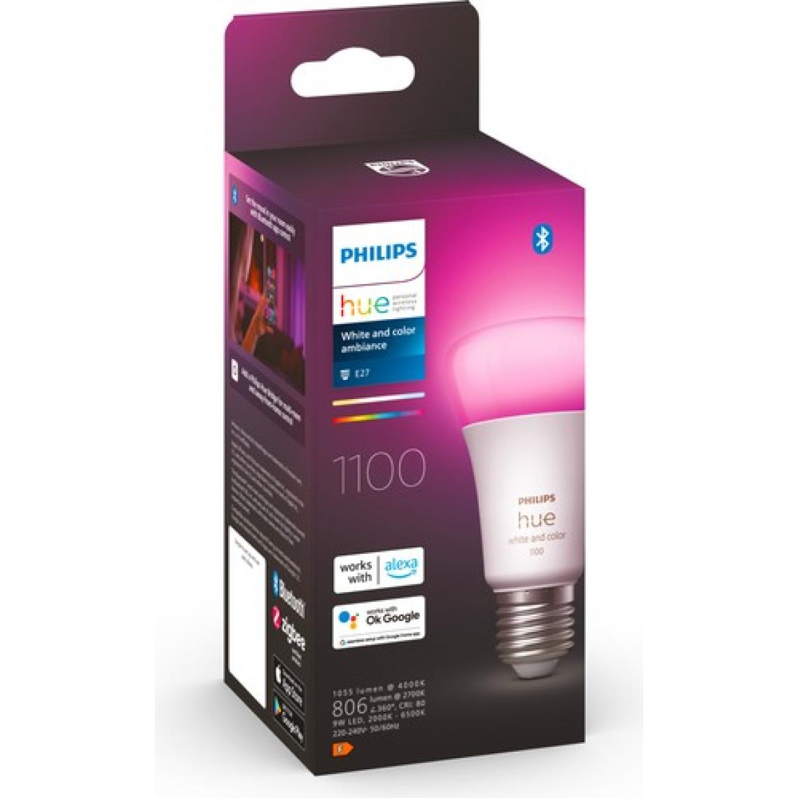 Philips HueWCA 9-75W E27 1100 Lumen Renkli Akıllı Ampul A60