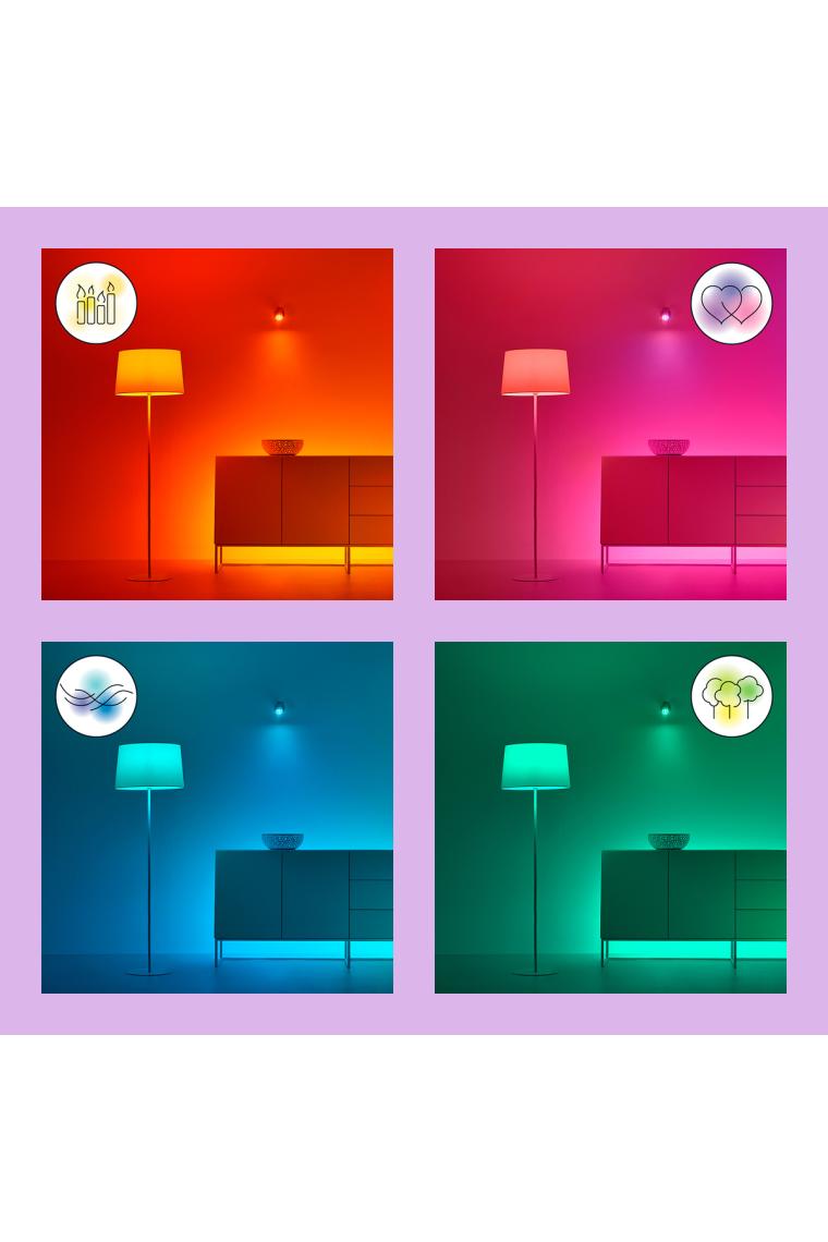 100W Renkli Ambiyans E27 Akıllı Ampul (A67) Matter, Google Home, Alexa Uyumlu