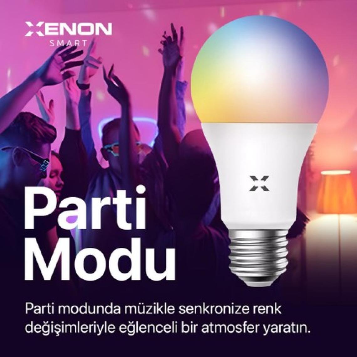 Xenon Smart Akıllı Wi-Fi Led RGB Akıllı Ampul Mobil Uygulama Denetimli Google Home/Alexa Uyumlu Çok Renkli Lamba (5 Adet) X7021
