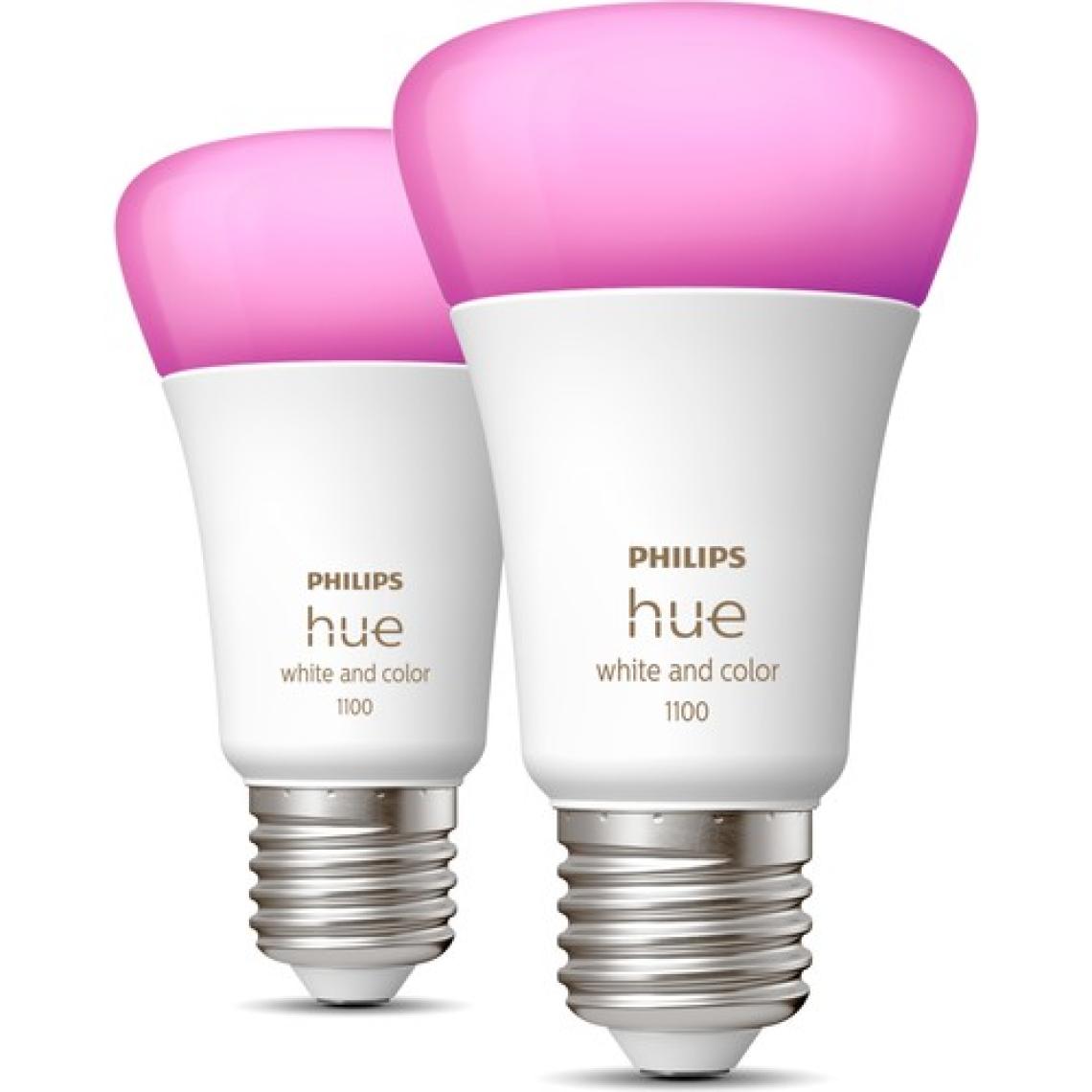 Philips HueWCA 9-75W E27 1100 Lumen Renkli Akıllı Ampul 2'li Ekopaket A60