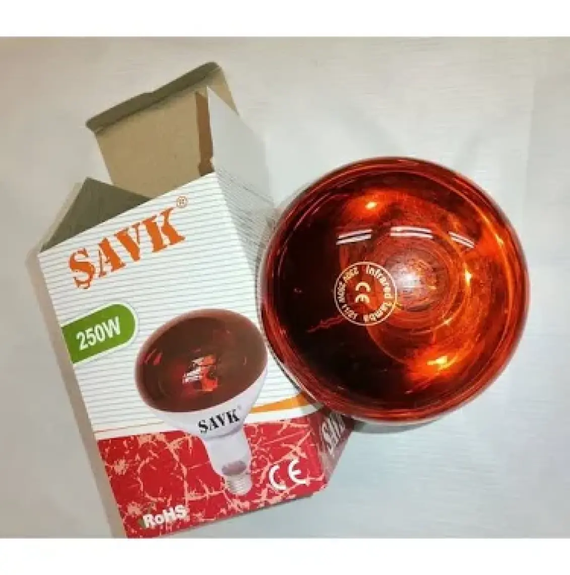 Şavk 250W Isı Ampulü R125 220V Kırmızı Cam