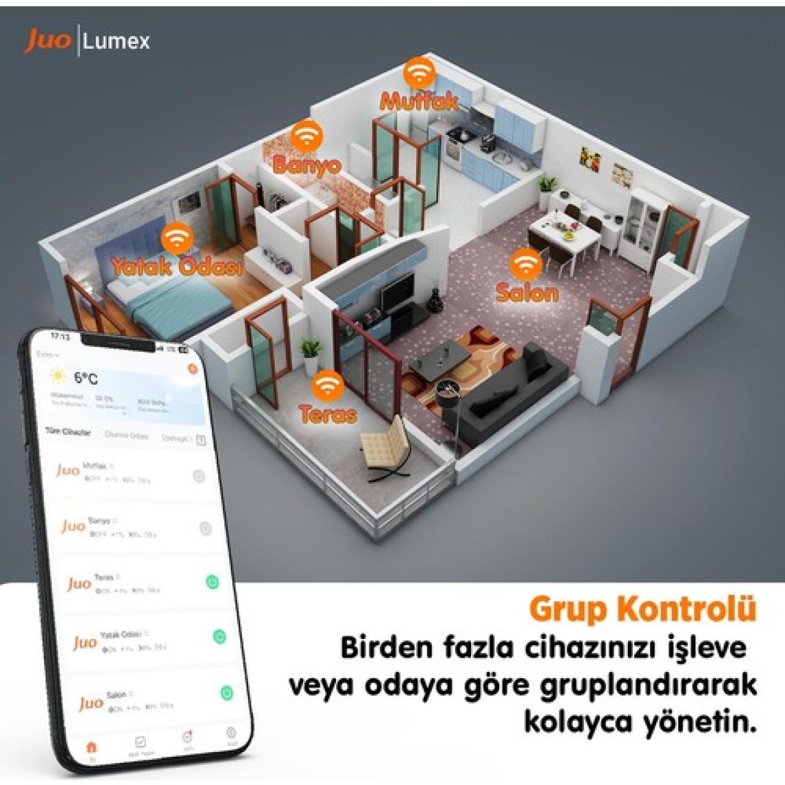 Juo Lumex Akıllı Ampul 11W LED Rgb Wifi & Bluetooth