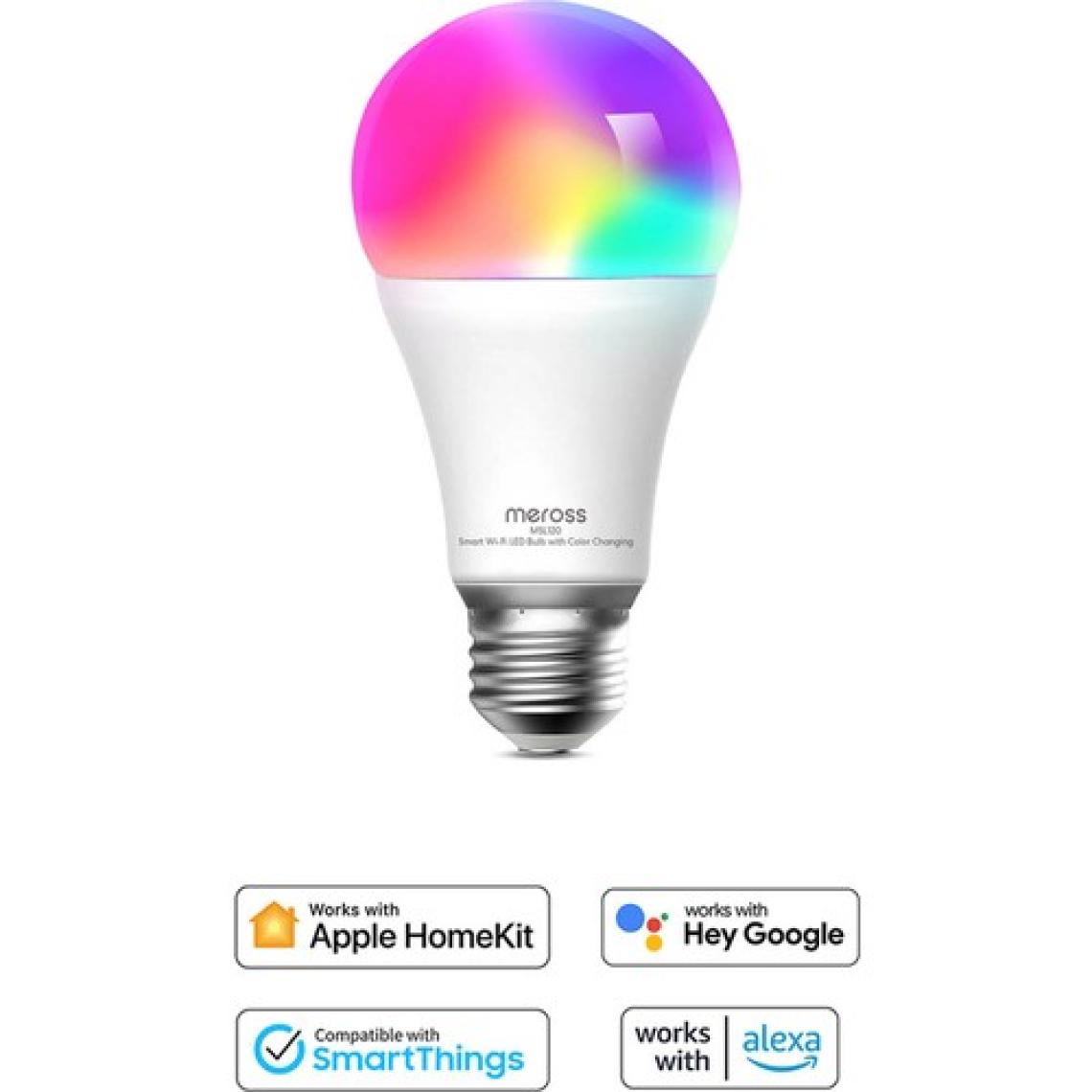 Meross Wi-Fi Uzaktan Kontrollü Akıllı Enerji Tasarruflu 810 Lümen RGB LED Ampul