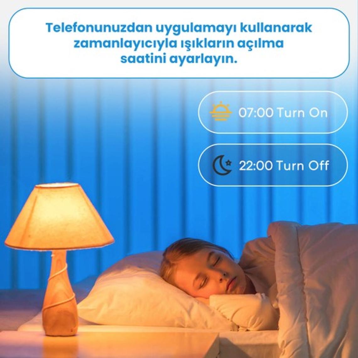 Meross Wi-Fi Uzaktan Kontrollü Akıllı Enerji Tasarruflu 810 Lümen RGB LED Ampul